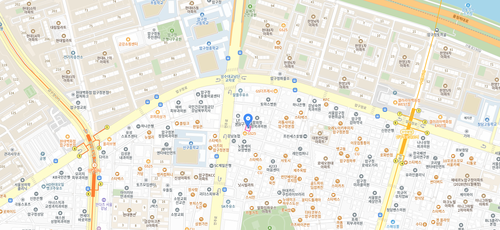 디어유 위치 지도 - 클릭하면 카카오맵에서 보기